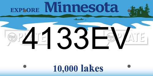 4133EV Minnesota License Plate