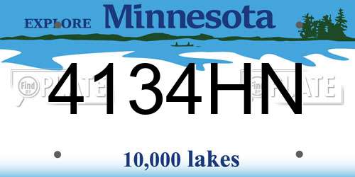 4134HN Minnesota License Plate