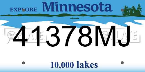 41378MJ Minnesota License Plate