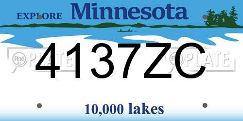 4137ZC Minnesota License Plate