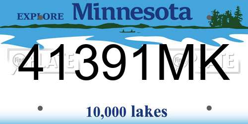 41391MK Minnesota License Plate