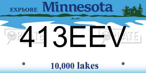 413EEV Minnesota License Plate