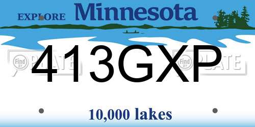 413GXP Minnesota License Plate