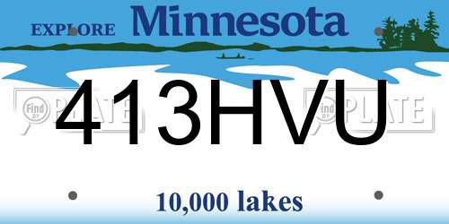 413HVU Minnesota License Plate