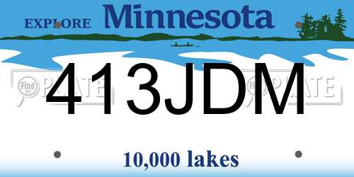 413JDM Minnesota License Plate