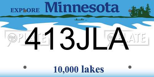413JLA Minnesota License Plate