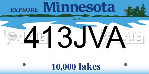 413JVA Minnesota License Plate