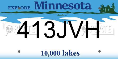 413JVH Minnesota License Plate