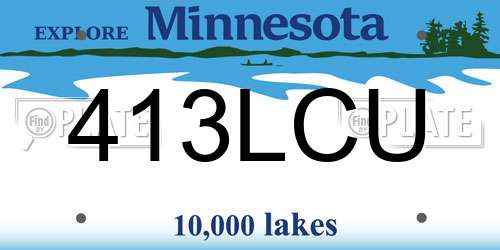 413LCU Minnesota License Plate
