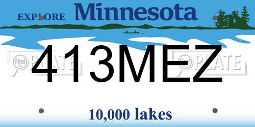 413MEZ Minnesota License Plate