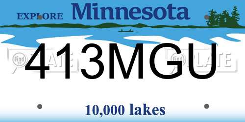 413MGU Minnesota License Plate