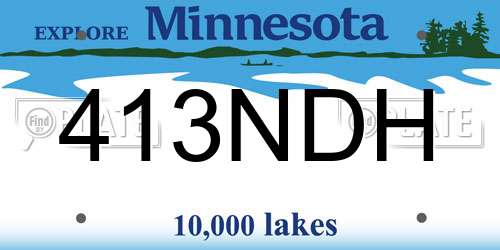 413NDH Minnesota License Plate