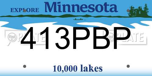 413PBP Minnesota License Plate