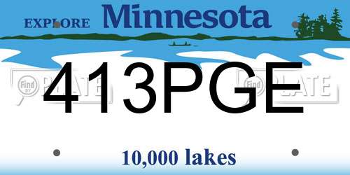 413PGE Minnesota License Plate