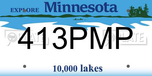 413PMP Minnesota License Plate