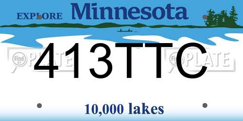 413TTC Minnesota License Plate