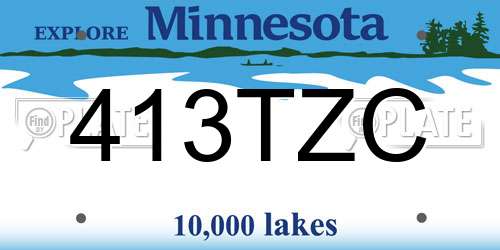 413TZC Minnesota License Plate