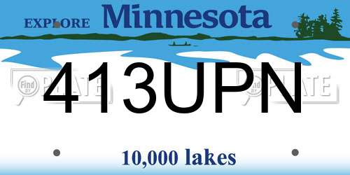 413UPN Minnesota License Plate