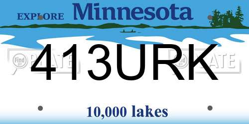 413URK Minnesota License Plate