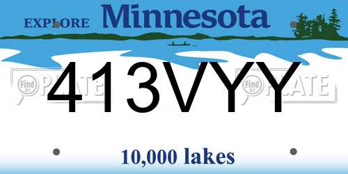 413VYY Minnesota License Plate