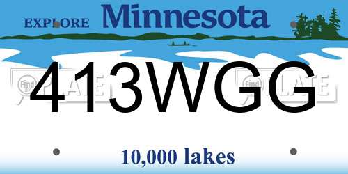 413WGG Minnesota License Plate