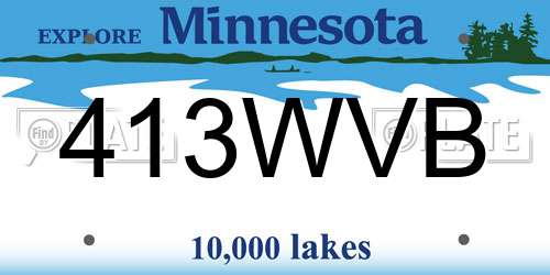 413WVB Minnesota License Plate