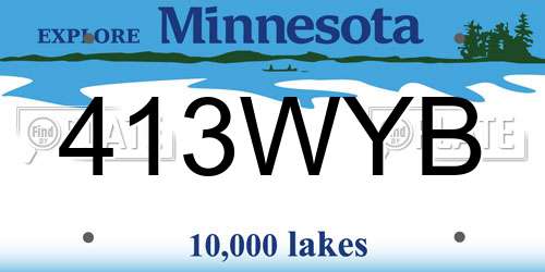 413WYB Minnesota License Plate