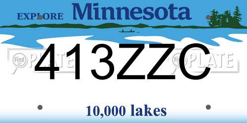 413ZZC Minnesota License Plate