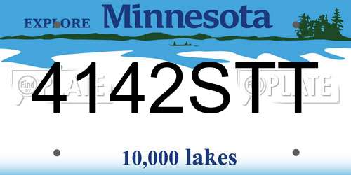 4142STT Minnesota License Plate