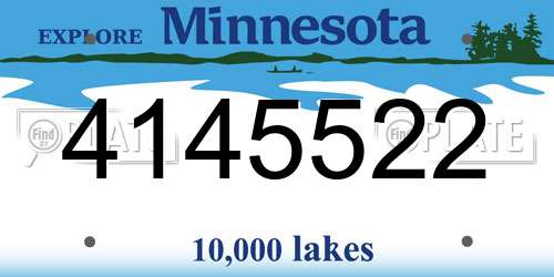 4145522 Minnesota License Plate