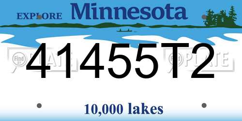 41455T2 Minnesota License Plate