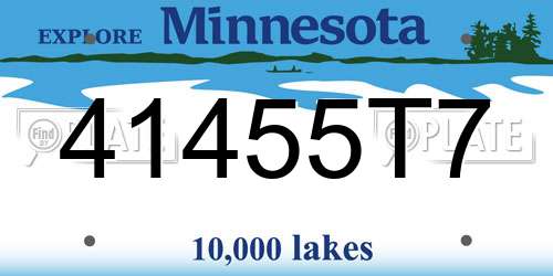 41455T7 Minnesota License Plate