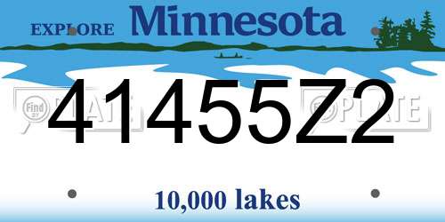 41455Z2 Minnesota License Plate