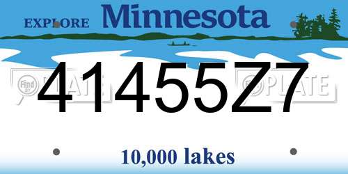 41455Z7 Minnesota License Plate
