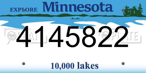 4145822 Minnesota License Plate