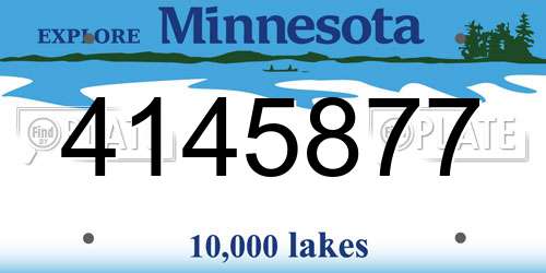 4145877 Minnesota License Plate