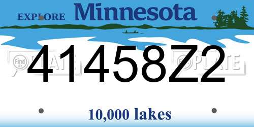 41458Z2 Minnesota License Plate