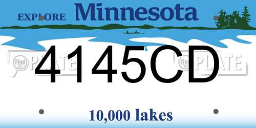 4145CD Minnesota License Plate