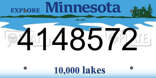 4148572 Minnesota License Plate