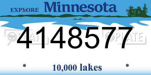 4148577 Minnesota License Plate