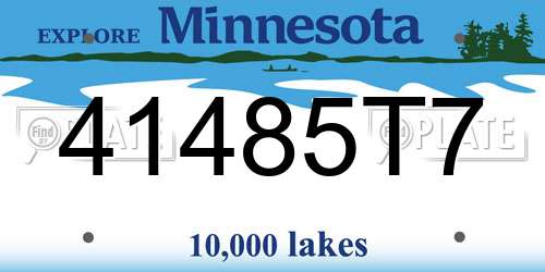 41485T7 Minnesota License Plate