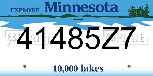 41485Z7 Minnesota License Plate