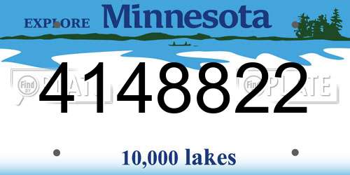 4148822 Minnesota License Plate