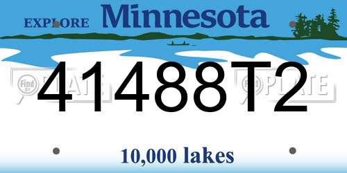 41488T2 Minnesota License Plate