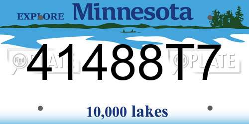 41488T7 Minnesota License Plate