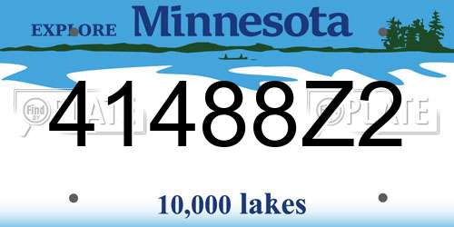 41488Z2 Minnesota License Plate