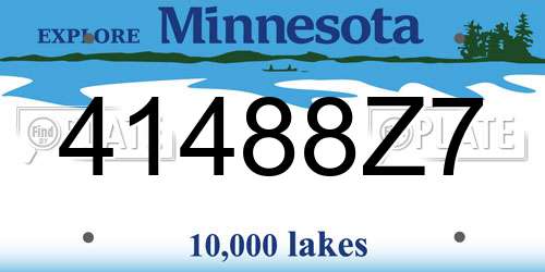 41488Z7 Minnesota License Plate