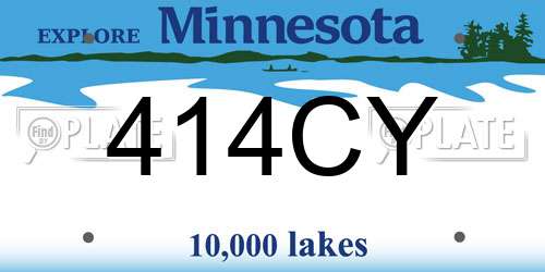 414CY Minnesota License Plate