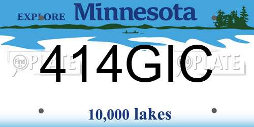 414GIC Minnesota License Plate
