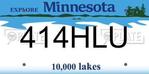 414HLU Minnesota License Plate